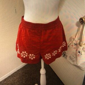 Red Floral Women's Shorts